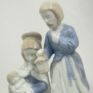 Vintage Maruho Japan Rotating Ceramic Nativity Music Box Silent‎ Night